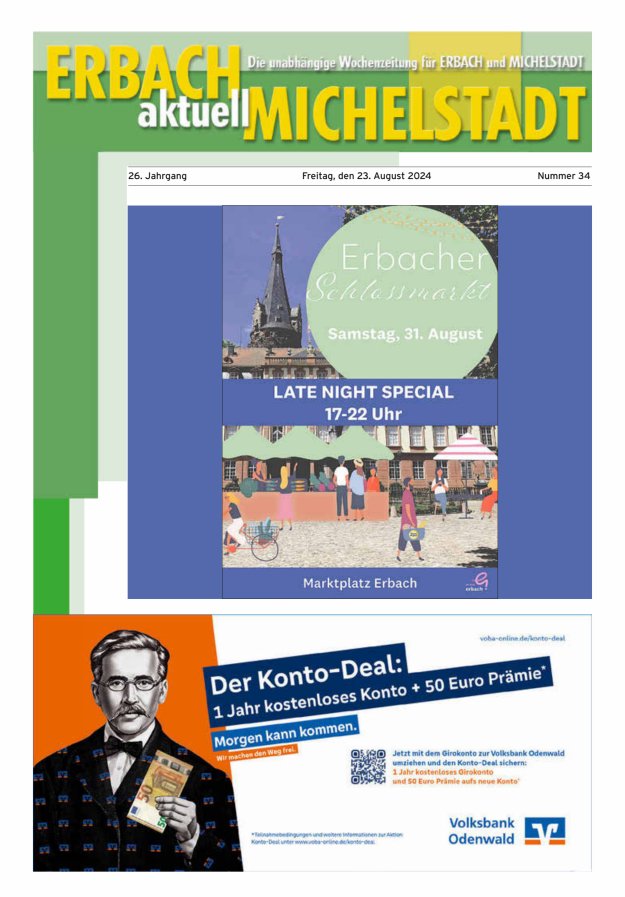 Erbach-Michelstadt aktuell Titelblatt 34/2024