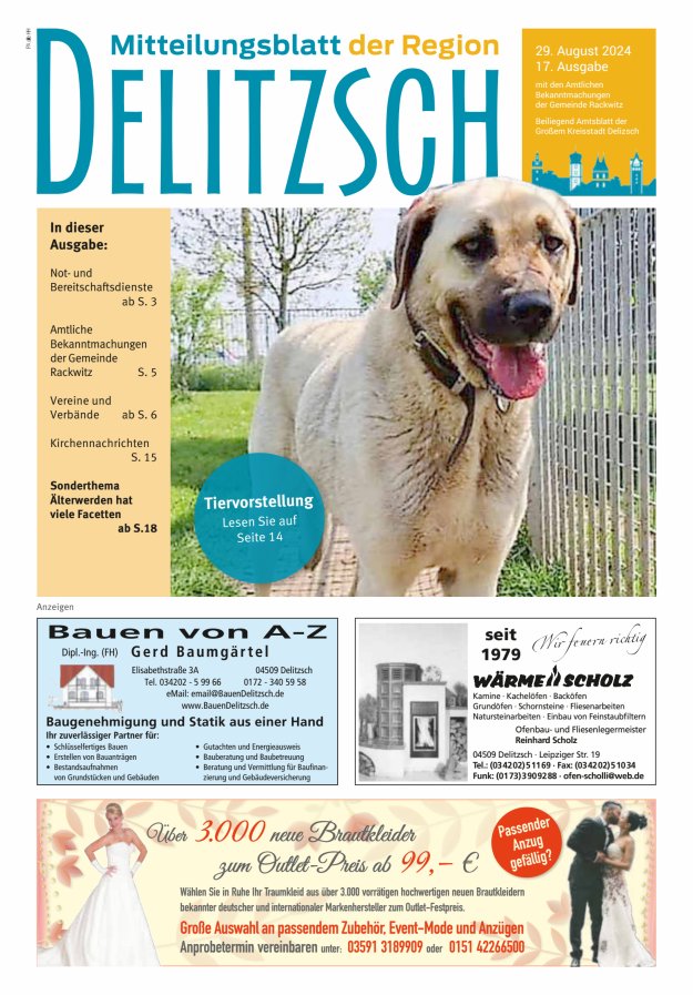 Mitteilungsblatt der Region Delitzsch Titelblatt 17/2024