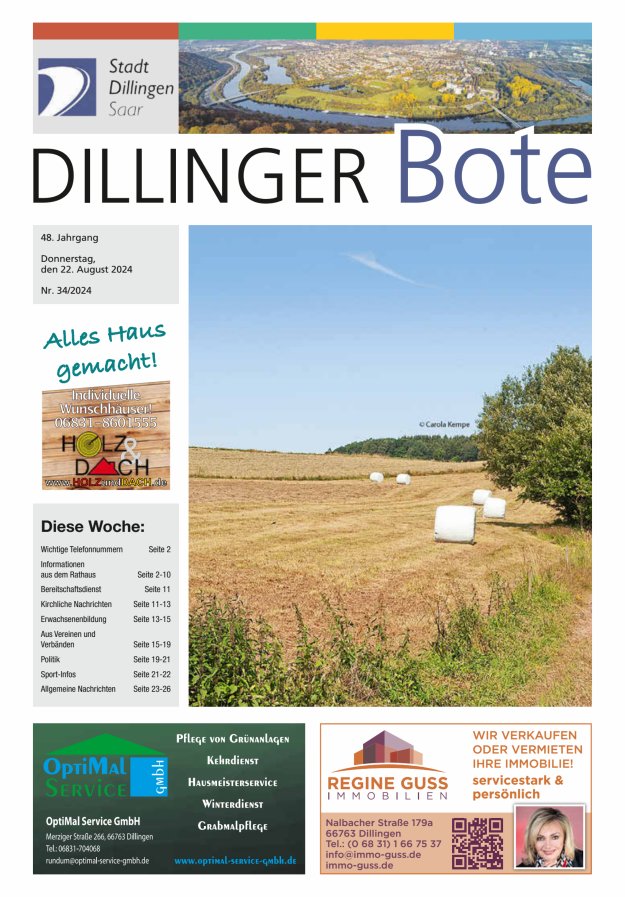 Dillinger Bote Titelblatt 34/2024