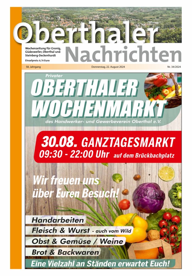 Oberthaler Nachrichten Titelblatt 34/2024