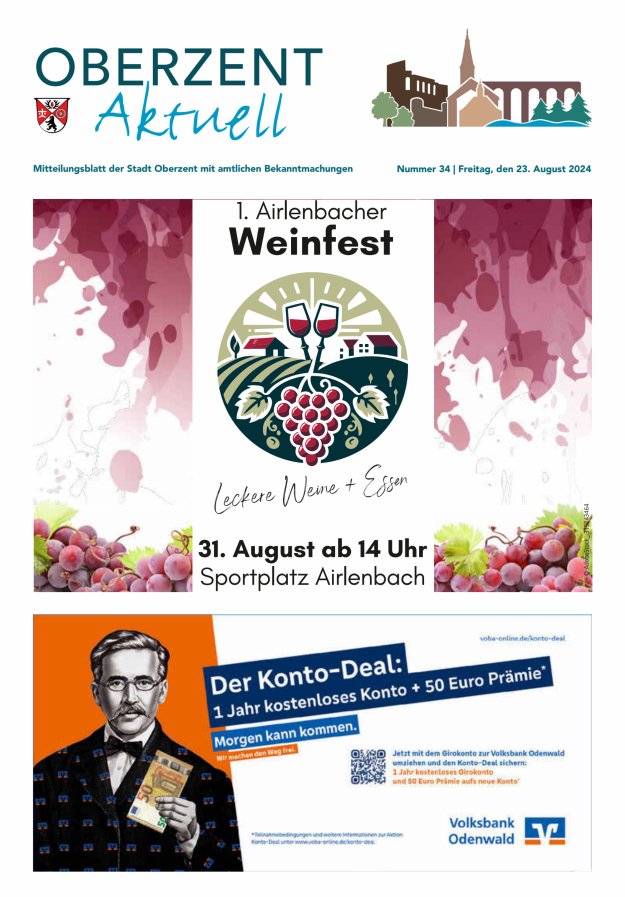 Oberzent aktuell Titelblatt 34/2024