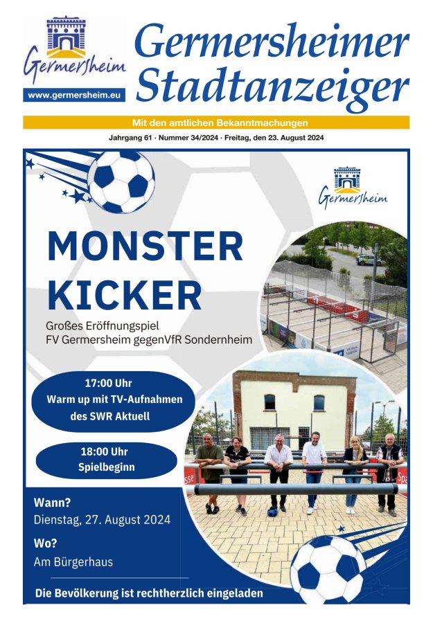 Germersheimer Stadtanzeiger Titelblatt 34/2024
