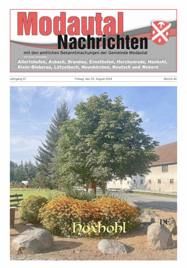 Modautal-Nachrichten Titelblatt 34/2024
