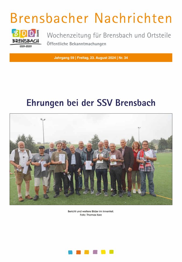 Brensbacher Nachrichten Titelblatt 34/2024