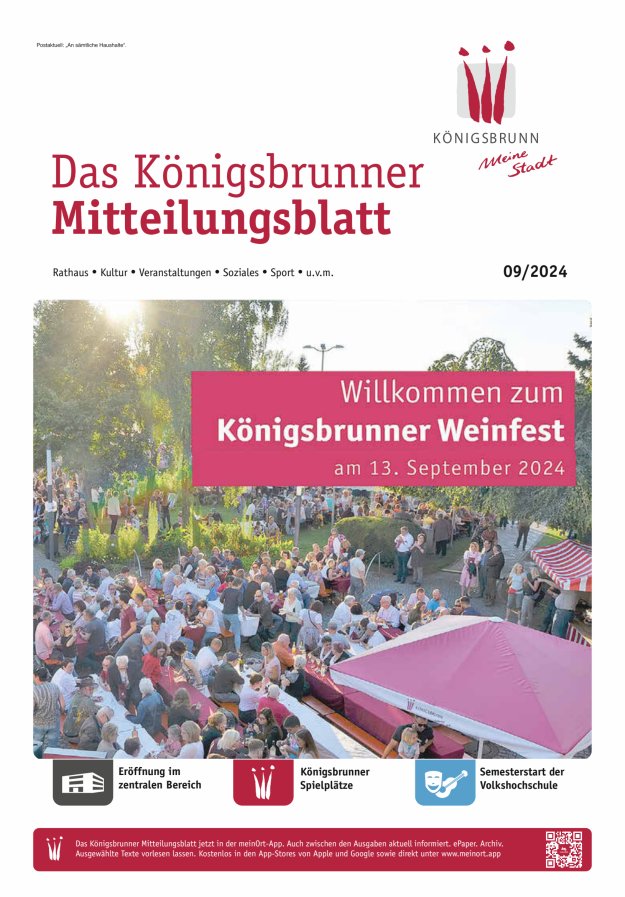 Königsbrunner Mitteilungsblatt Titelblatt 09/2024