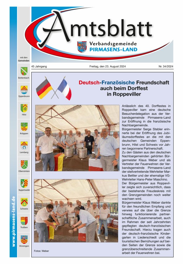 Amtsblatt VG Pirmasens-Land Titelblatt 34/2024