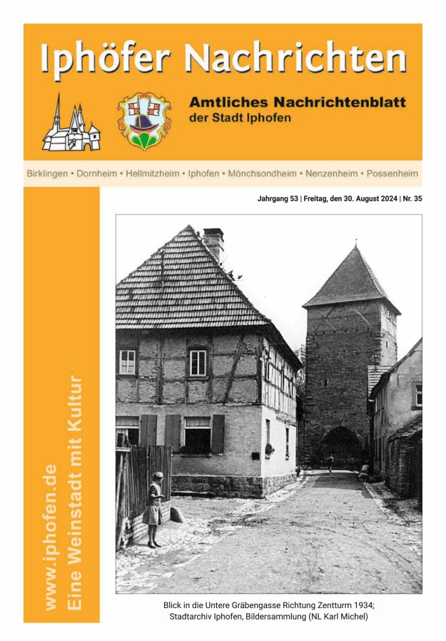 Iphöfer Nachrichten Titelblatt 35/2024