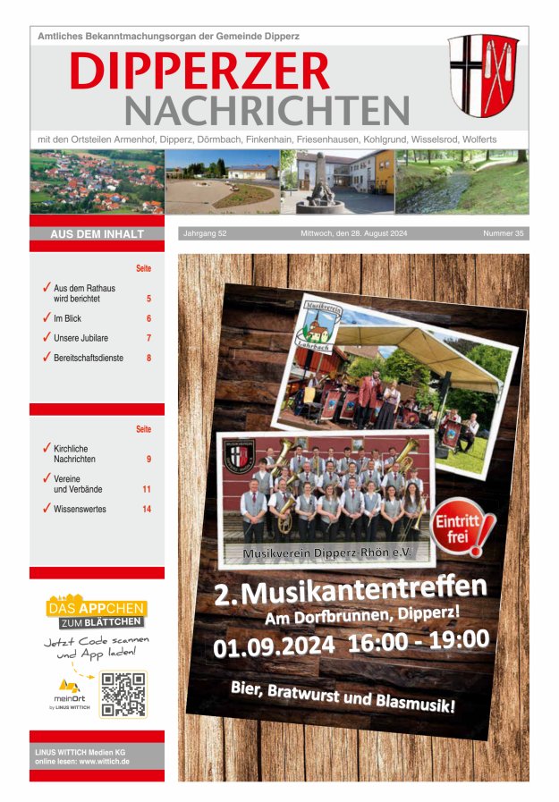 Dipperzer Nachrichten Titelblatt 35/2024