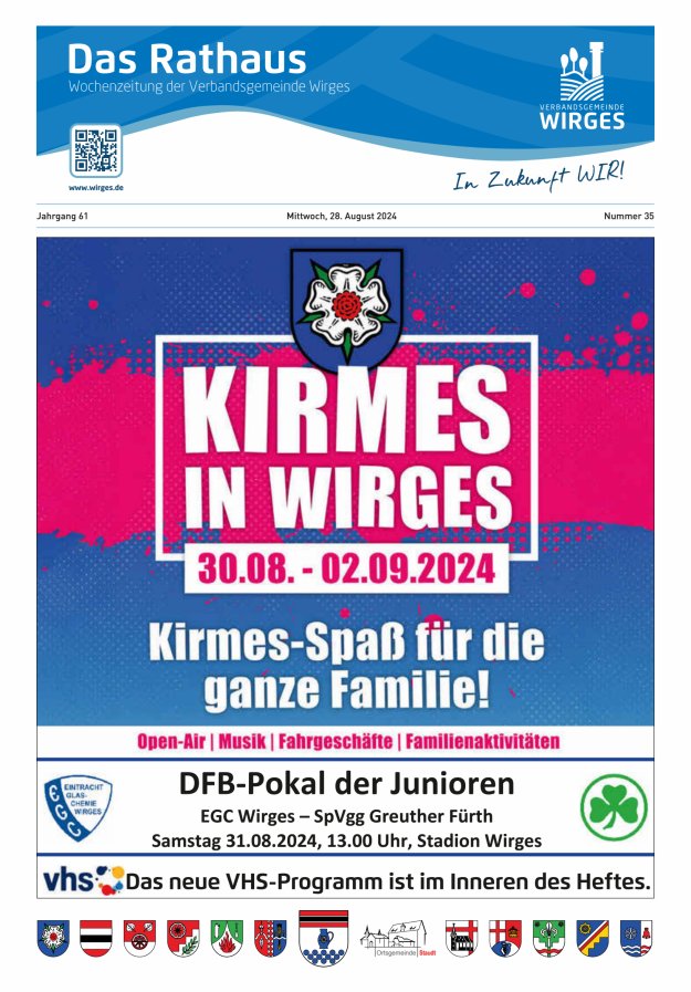 Das Rathaus - Informationen für die Bürger in der VG Wirges Titelblatt 35/2024