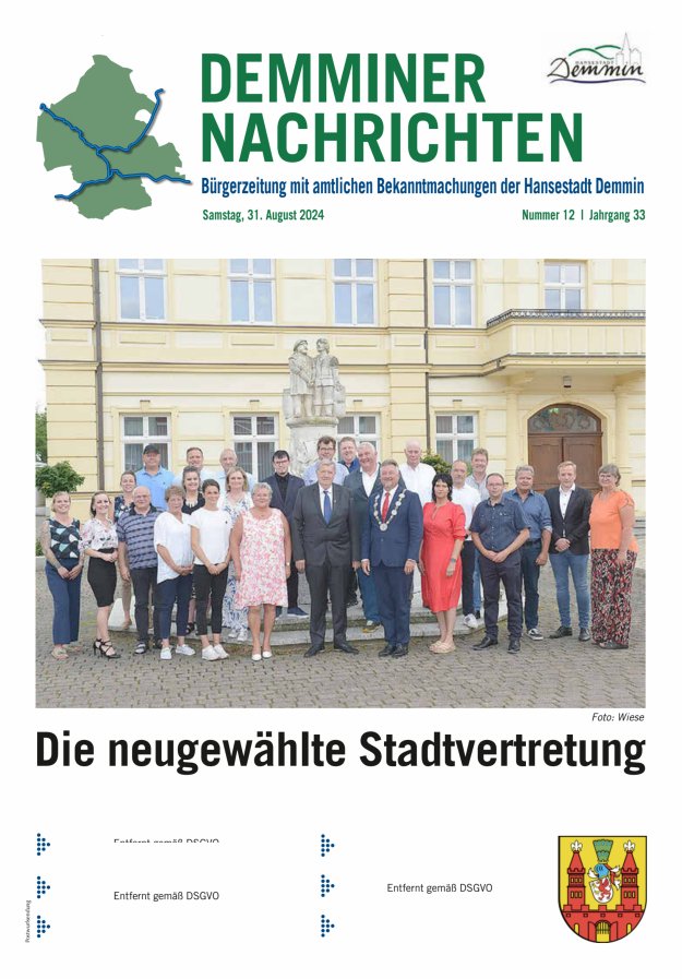Demminer Nachrichten Titelblatt 12/2024