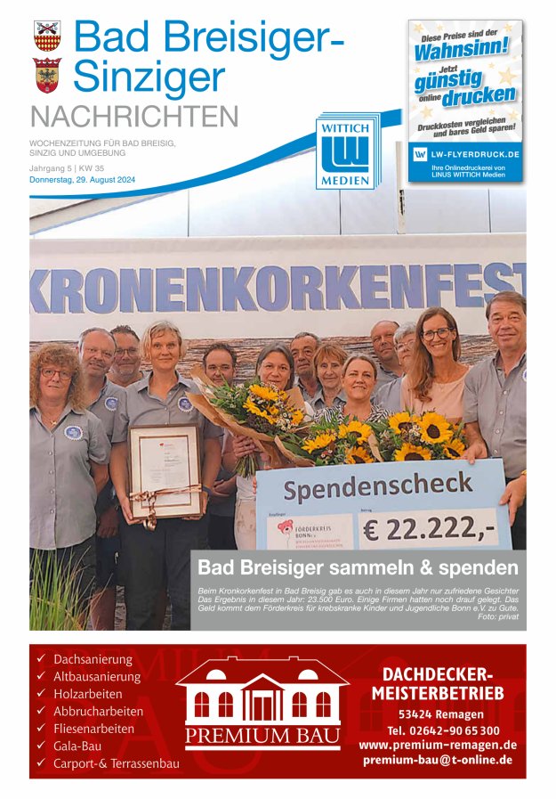 Bad Breisiger-Sinziger Nachrichten Titelblatt 35/2024