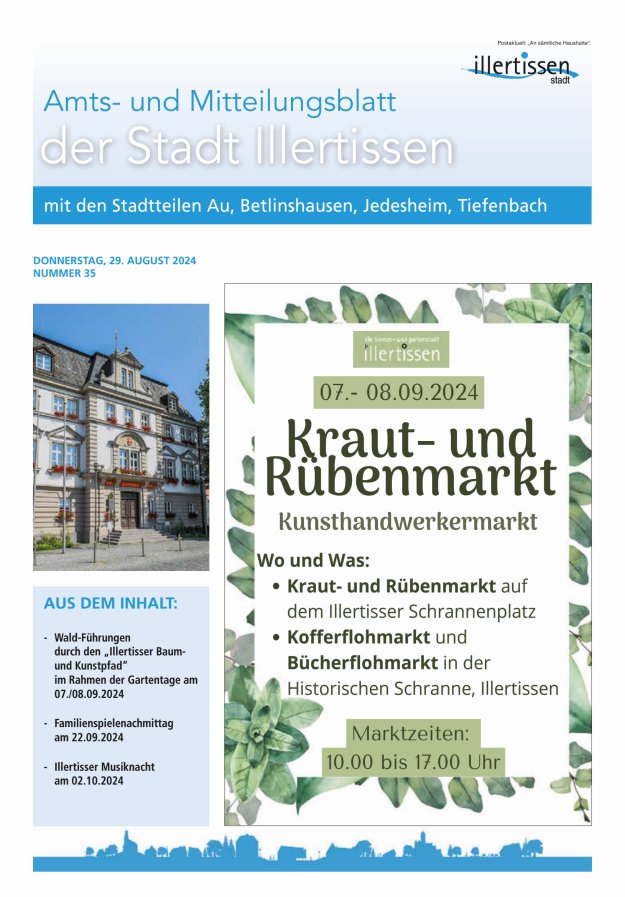 Amts- und Mitteilungsblatt Stadt Illertissen Titelblatt 35/2024