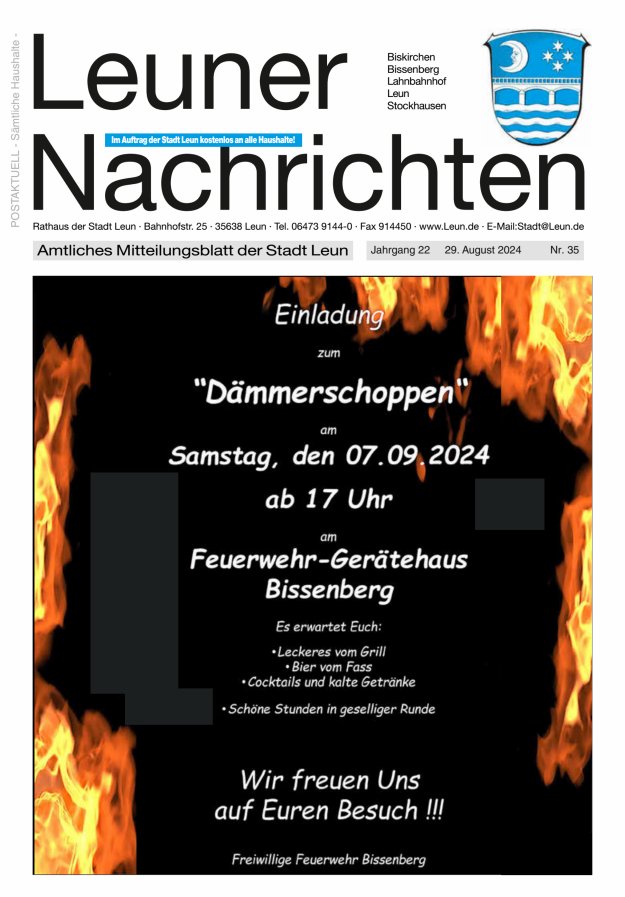 Leuner Nachrichten Titelblatt 35/2024