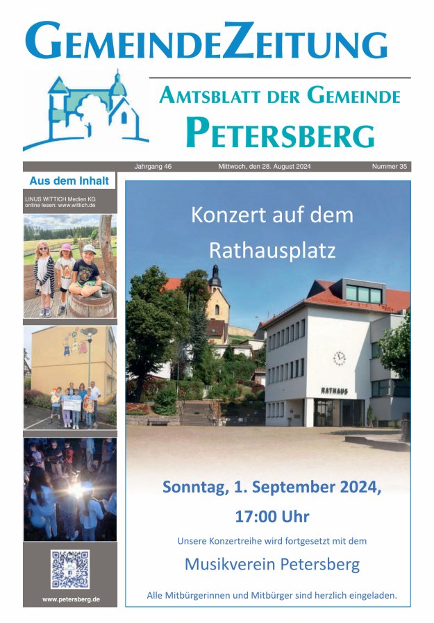 Amtsblatt Blickpunkt Petersberg Titelblatt 35/2024