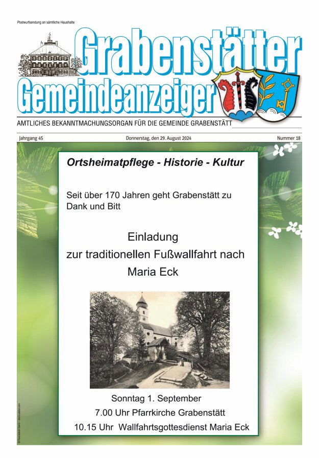 Grabenstätter Gemeindeanzeiger Titelblatt 18/2024
