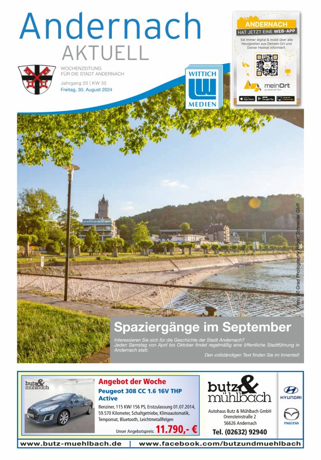 Andernach aktuell Titelblatt 35/2024