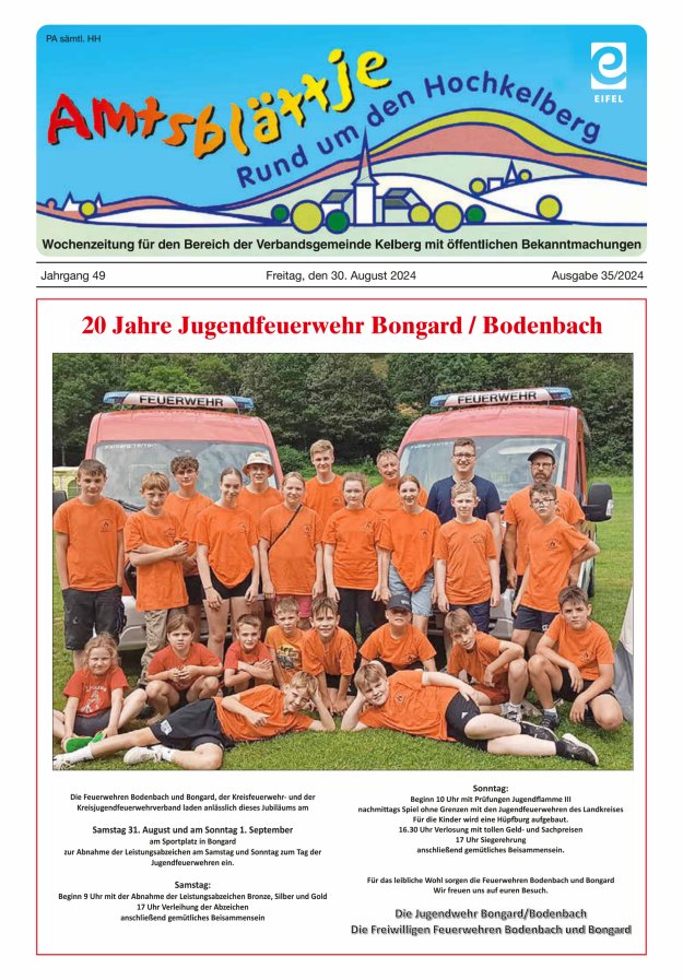 Amtsblättje - Rund um den Hochkelberg Titelblatt 35/2024