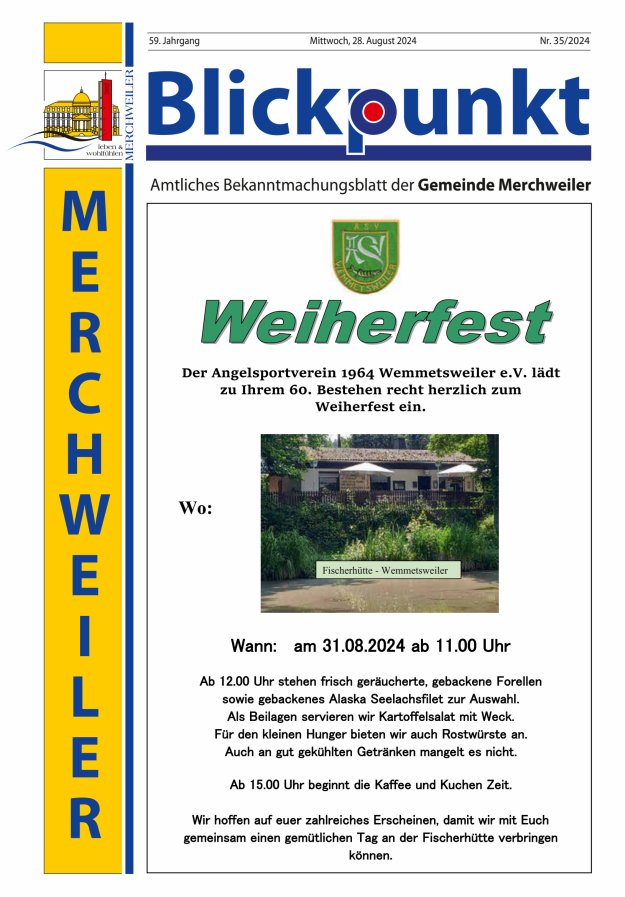 Blickpunkt Merchweiler Titelblatt 35/2024