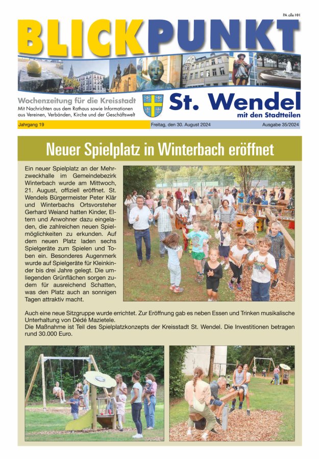 Blickpunkt St Wendel Titelblatt 35/2024