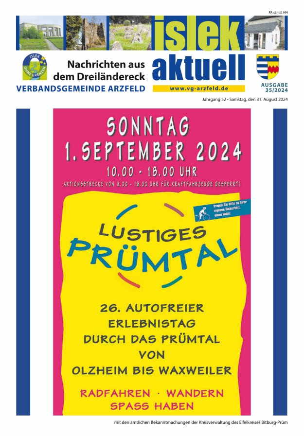 Islek aktuell VG Arzfeld Titelblatt 35/2024