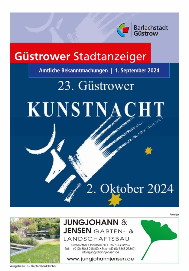 Güstrower Stadtanzeiger Titelblatt 06/2024
