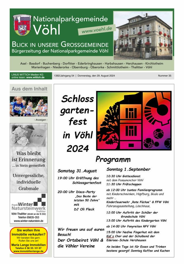 Blick in unsere Grossgemeinde Titelblatt 35/2024