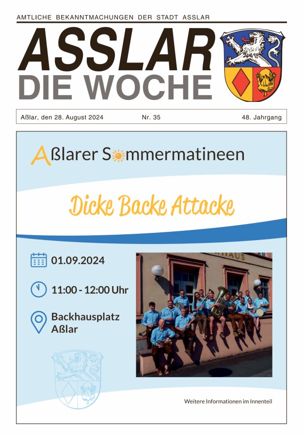 Asslar - Die Woche Titelblatt 35/2024