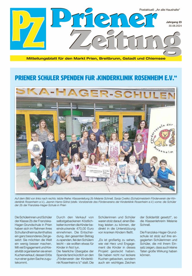 Priener Zeitung Titelblatt 08/2024