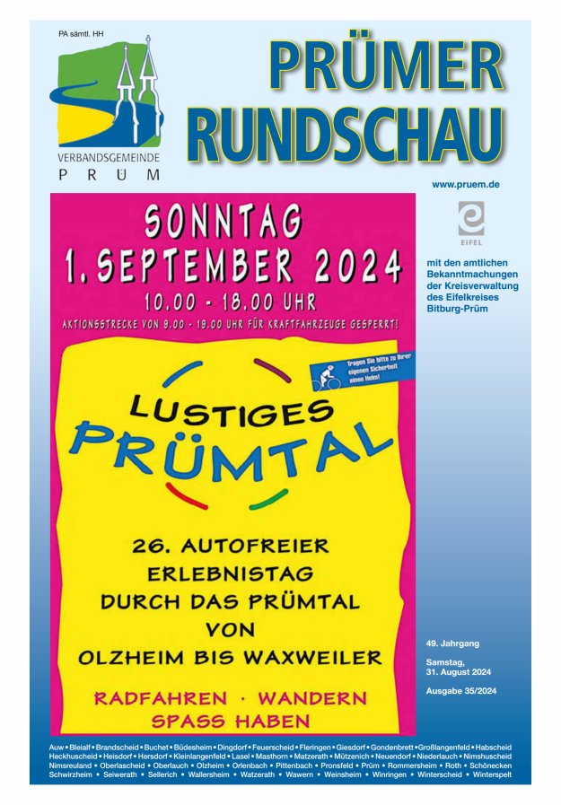Prümer Rundschau Titelblatt 35/2024