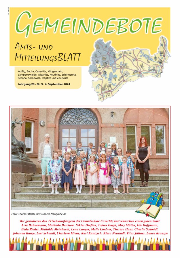 Gemeindebote - Amts- und Mitteilungsblatt Titelblatt 09/2024