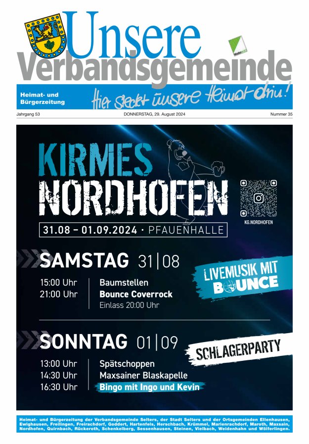 Unsere Verbandsgemeinde Selters Ww Titelblatt 35/2024
