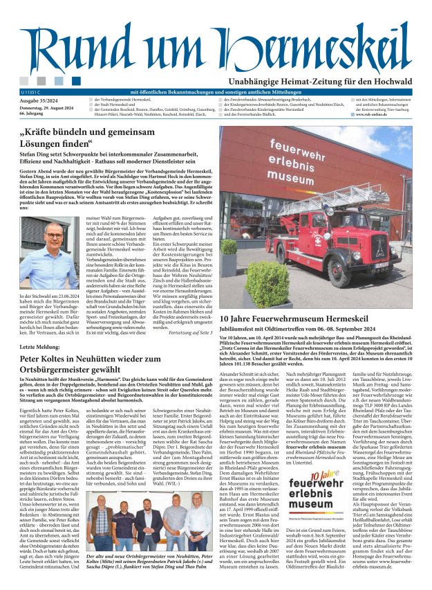 Rund um Hermeskeil Titelblatt 35/2024