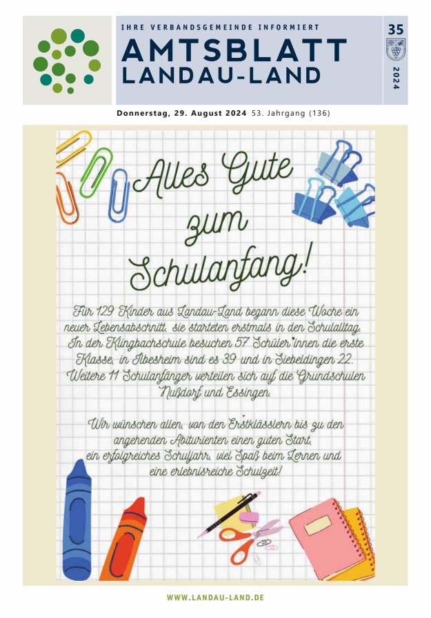 Amtsblatt VG Landau-Land Titelblatt 35/2024