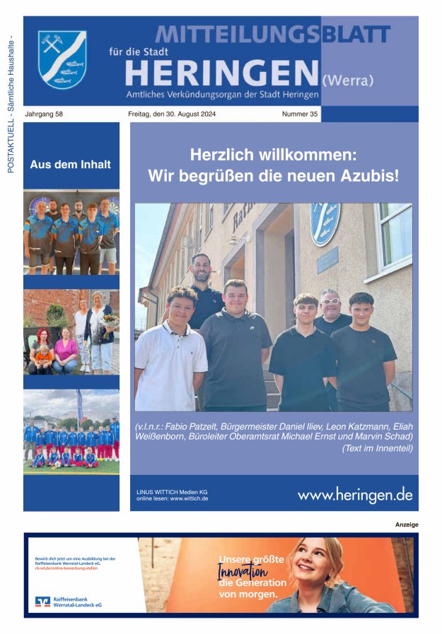 Mitteilungsblatt Heringen Titelblatt 35/2024