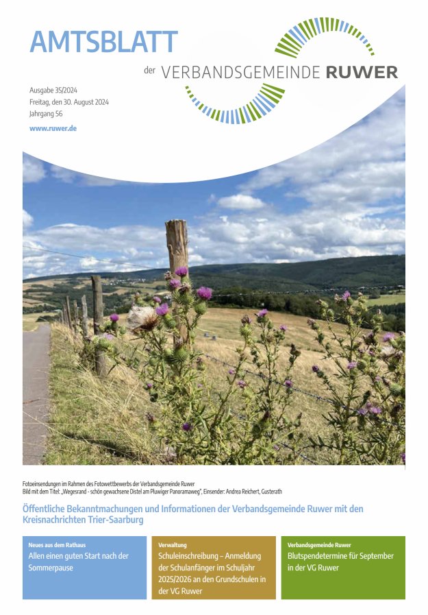Amtsblatt VG Ruwer Titelblatt 35/2024