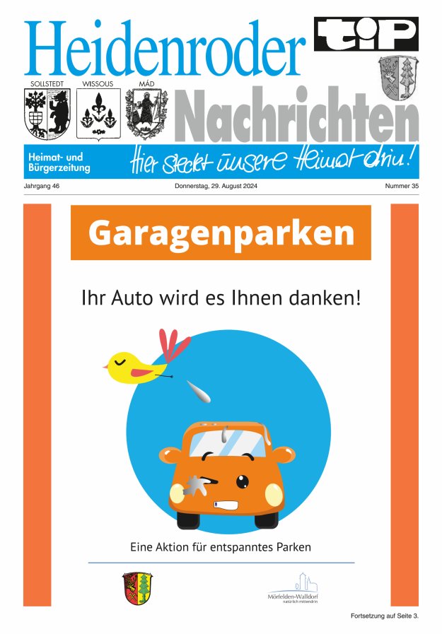 "tip" Heidenroder Nachrichten Titelblatt 35/2024