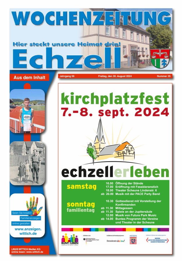 Wochenzeitung für die Gemeinde Echzell Titelblatt 35/2024