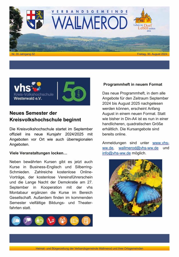 Wir über uns - Verbandsgemeinde Wallmerod Titelblatt 35/2024