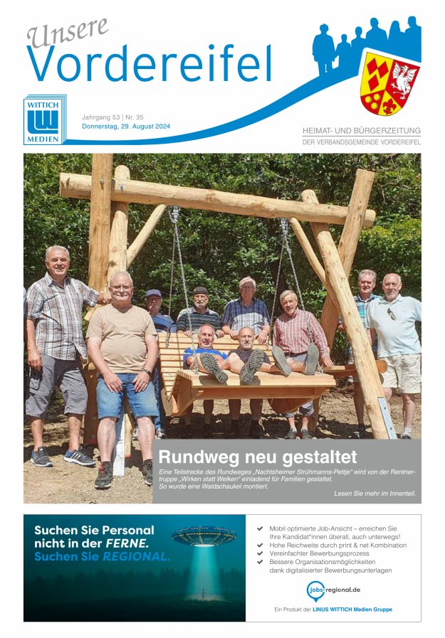 Mitteilungsblatt Vordereifel - Heimat- u Bürgerzeitung der VG Vordereifel Titelblatt 35/2024