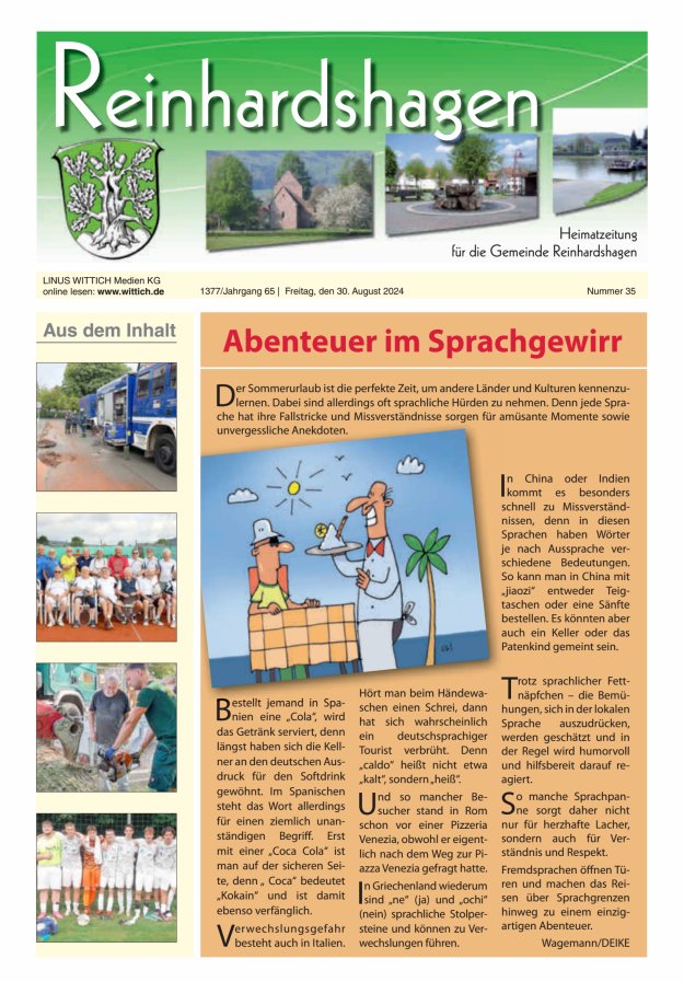 Unser Blättchen Titelblatt 35/2024
