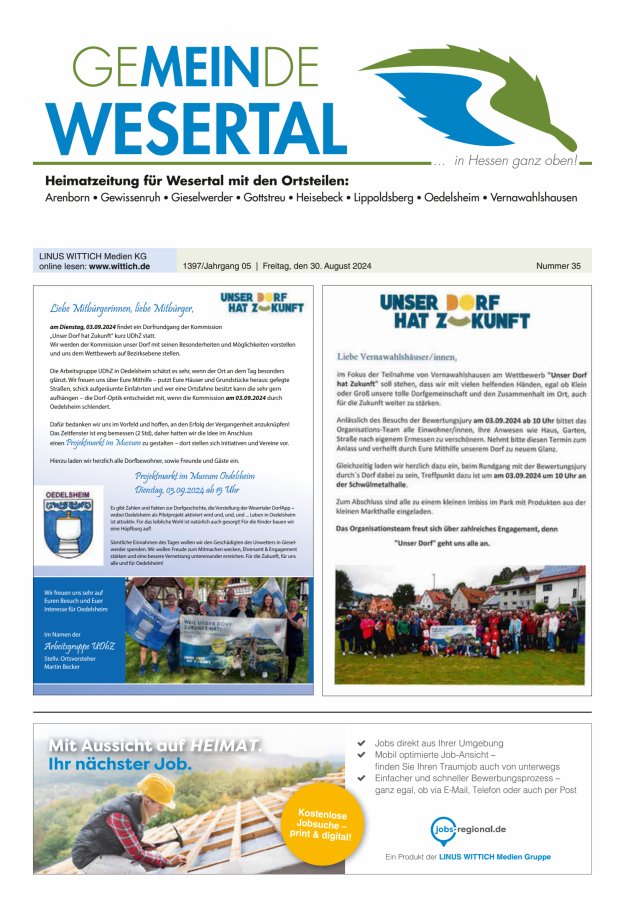 Wesertal Titelblatt 35/2024