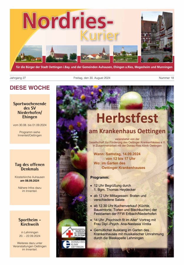NordRies-Kurier Titelblatt 18/2024