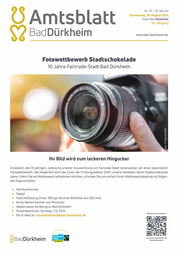 Bad Dürkheimer Woche Titelblatt 35/2024