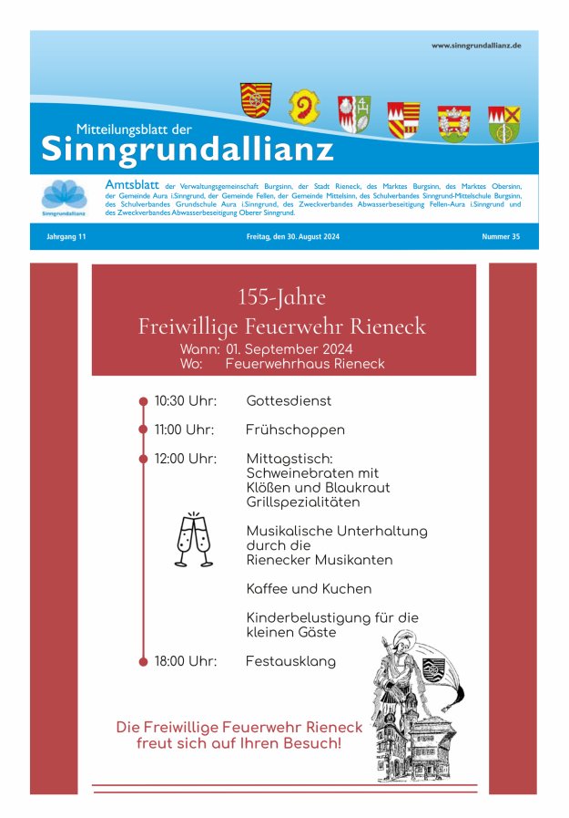 Mitteilungsblatt der Sinngrundallianz Titelblatt 35/2024