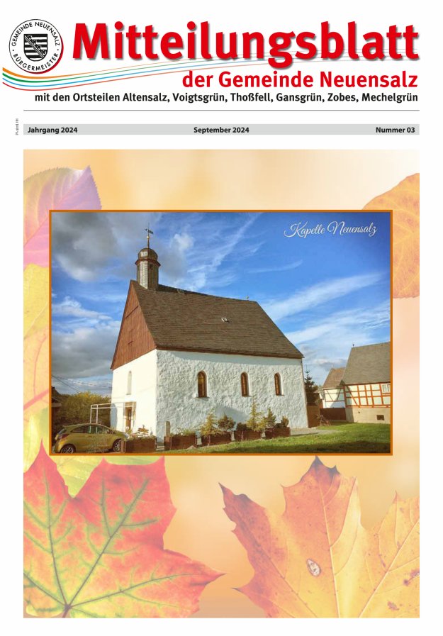 Mitteilungsblatt der Gemeinde Neuensalz Titelblatt 03/2024