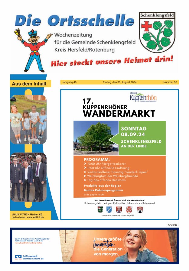 Die Ortsschelle Titelblatt 35/2024