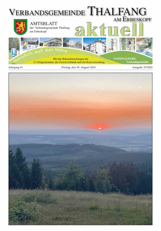 Thalfang aktuell - Amtsblatt VG Thalfang Titelblatt 35/2024