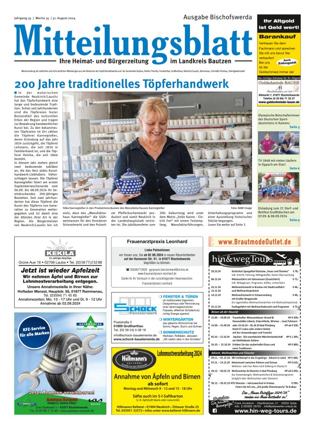 Mitteilungsblatt LK Bautzen Ausgabe Bischofswerda Titelblatt 34/2024