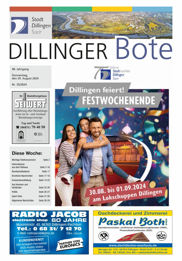 Dillinger Bote Titelblatt 35/2024