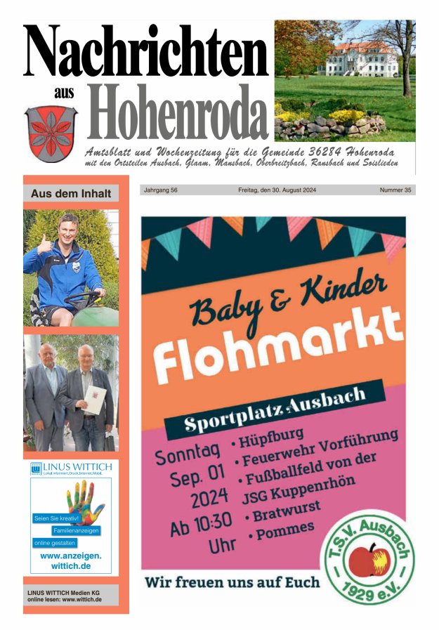 Nachrichten aus Hohenroda Titelblatt 35/2024